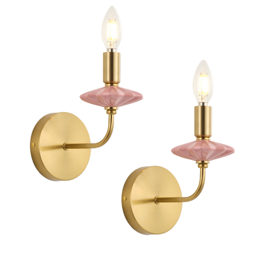 Rožinė keraminė žvakių sieninė lempa